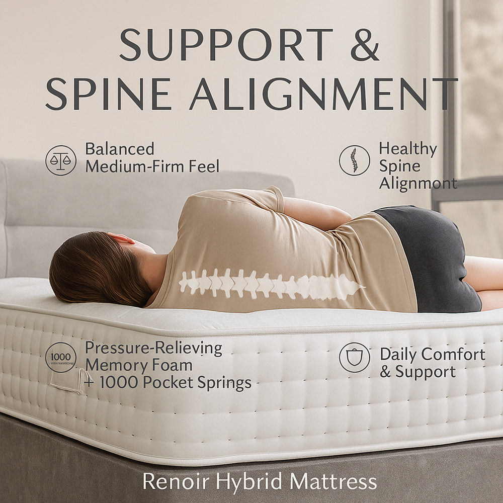 Renoir Hybrid 1000 Pocket Sprung and Memory Foam Mattress by Starry Nights - Single ( 90 x 190 cm)