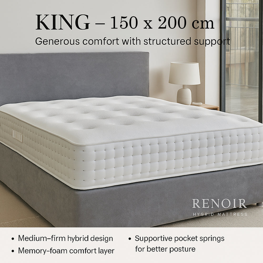 Renoir Hybrid 1000 Pocket Sprung and Memory Foam Mattress by Starry Nights - Single ( 90 x 190 cm)