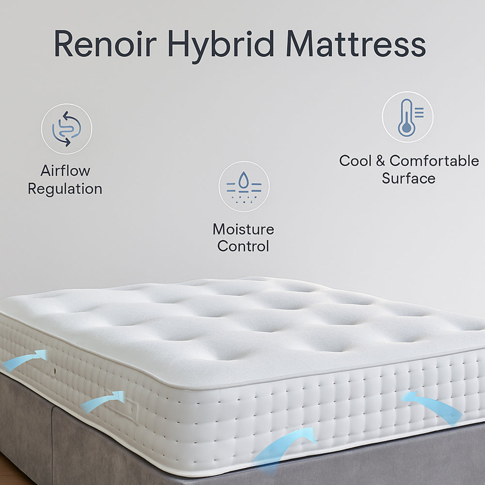 Renoir Hybrid 1000 Pocket Sprung and Memory Foam Mattress by Starry Nights - Single ( 90 x 190 cm)