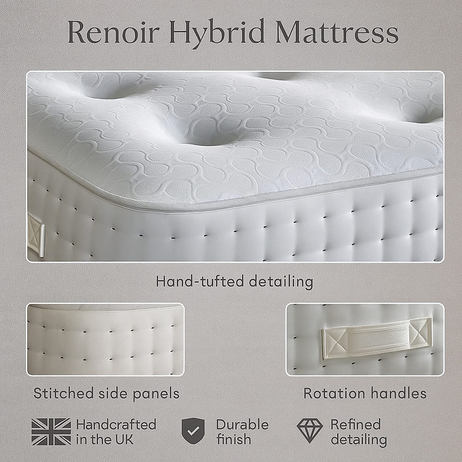 Renoir Hybrid 1000 Pocket Sprung and Memory Foam Mattress by Starry Nights - Super King ( 180 x 200 cm)