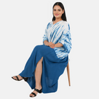 & Maisi Rayon Staple Patterned Kaftan (Size - One Size) - Blue_8368857_3
