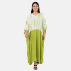 & Maisi Rayon Staple Patterned Kaftan (Size - One Size) - Green_8368858