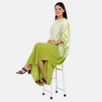 & Maisi Rayon Staple Patterned Kaftan (Size - One Size) - Green_8368858_3