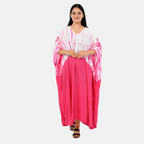 & Maisi Rayon Staple Patterned Kaftan (Size - One Size) - Pink_8368859