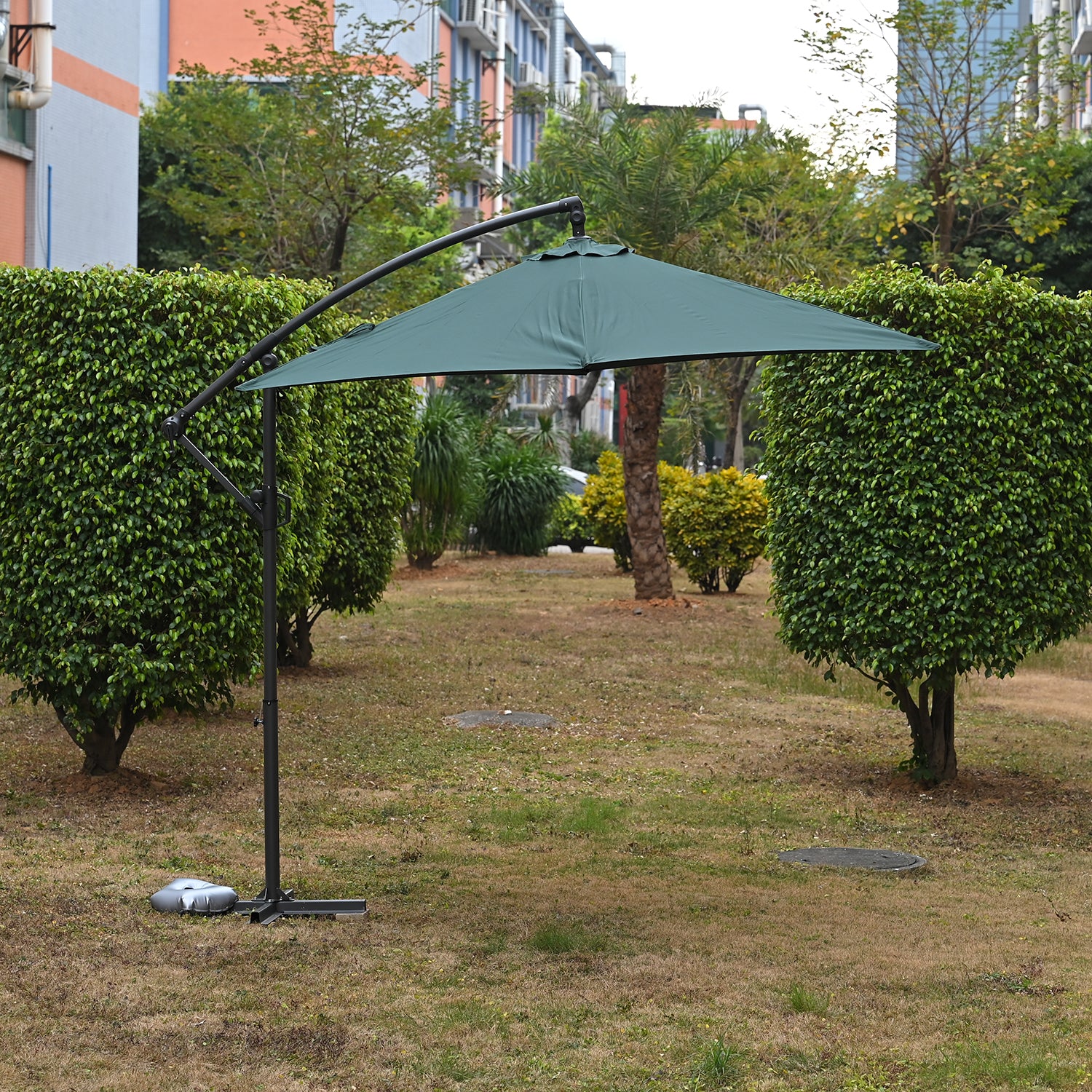 Cantilever Banana Umbrella - Overhanging 6-Rib Garden Parasol (3m)