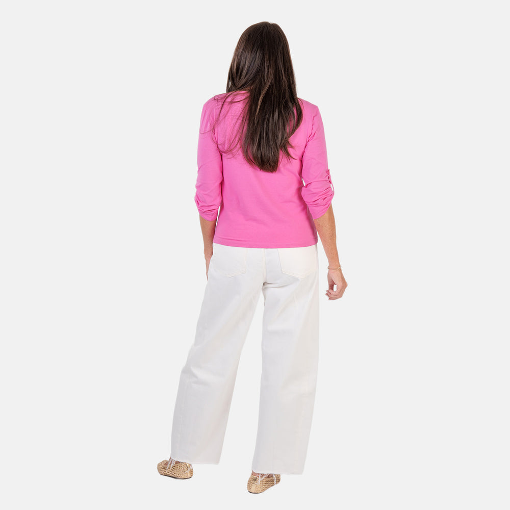 Classic Casual Wear Cotton T-Shirt (Size XL) - Pink_8371170_4
