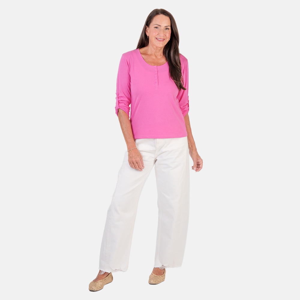 Classic Casual Wear Cotton T-Shirt (Size XXL) - Pink_8371194