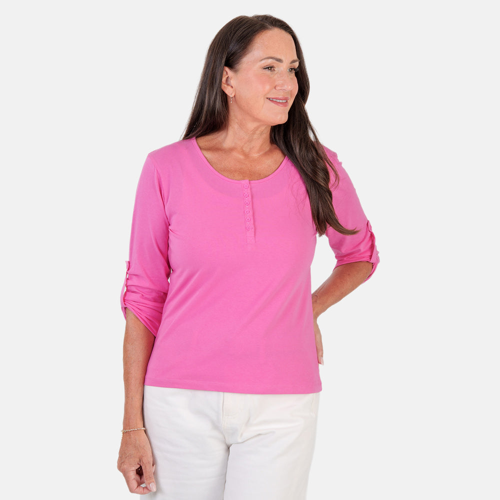 Classic Casual Wear Cotton T-Shirt (Size XXL) - Pink_8371194_1