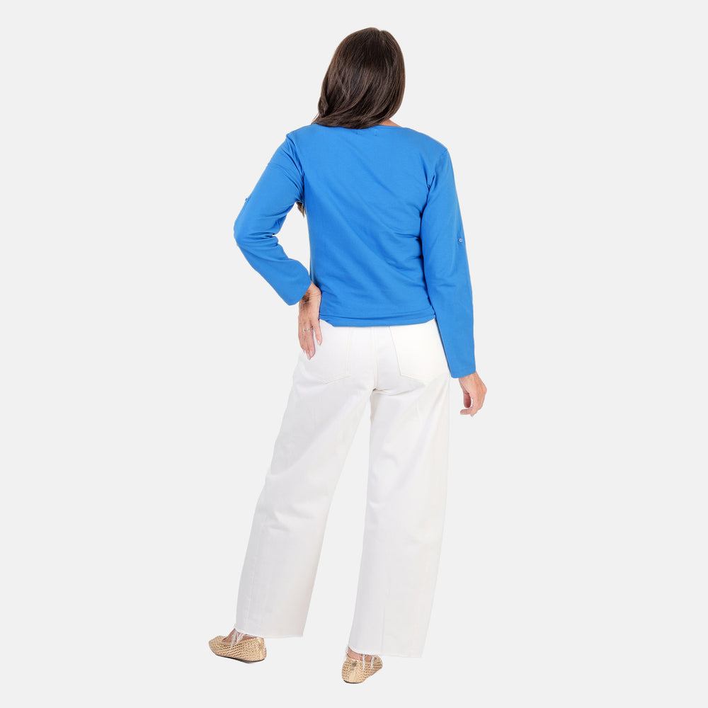 Classic Casual Wear Cotton T-Shirt (Size XXL) - Blue_8371197_4