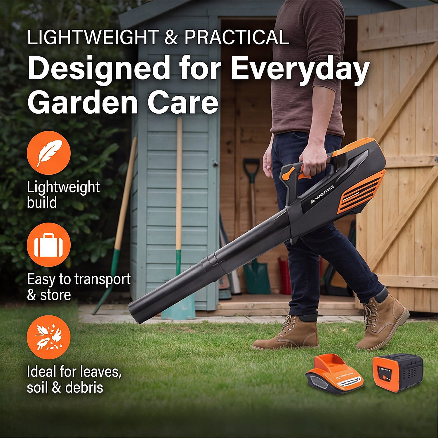 Yard Force LB G18 40V Cordless Leaf Blower with Battery - Charger