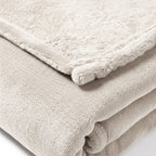 BIG CLOSEOUT OFFER - Ultra Luxurious Soft Velvet Touch Throw (Size 150 x 200 Cm) - Cream