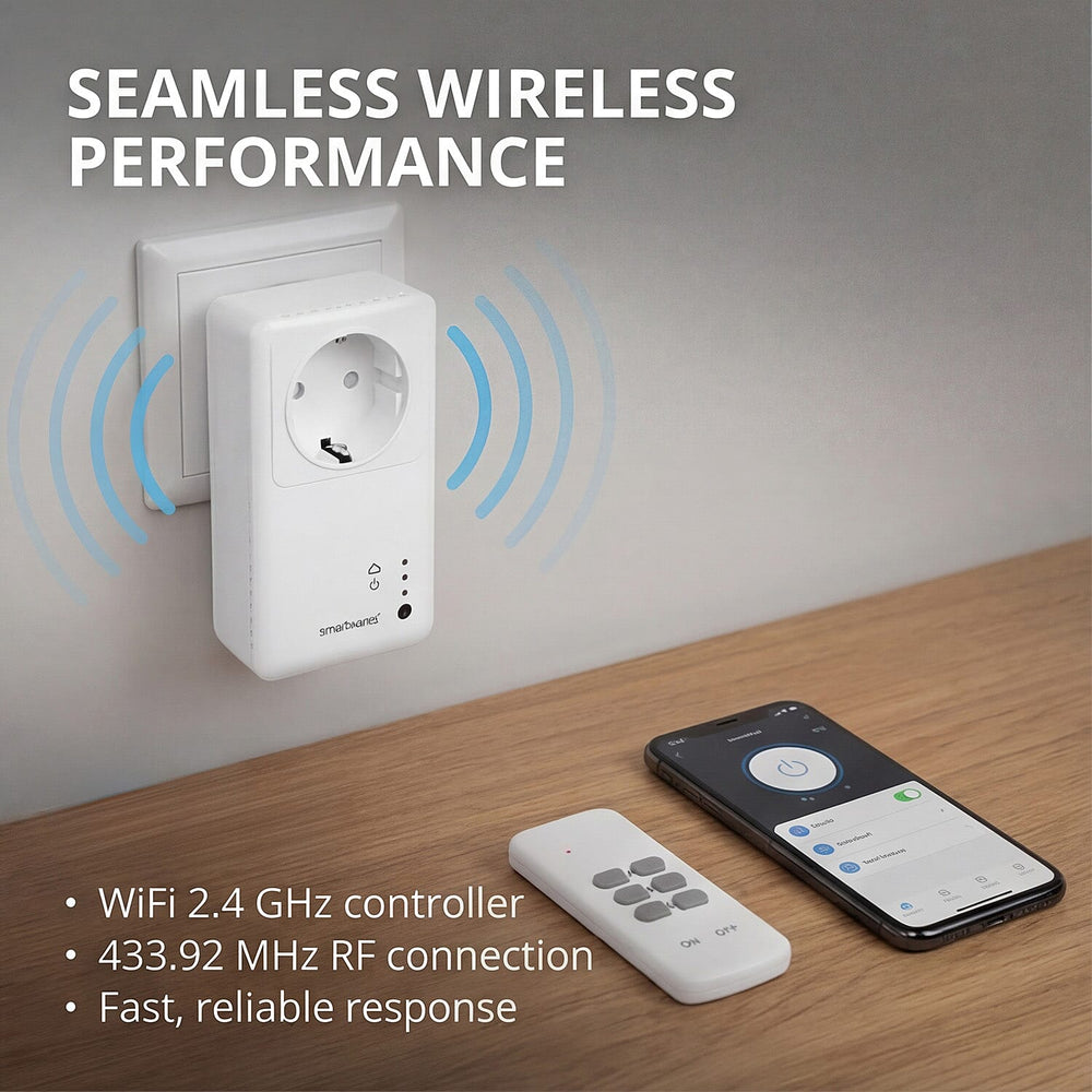 Smartware Remote Control Wireless 3 UK Plugs - White