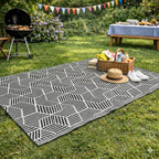Bliss & Beyond Polypropylene Printed Rug and Door Mat (Size 180x1 cm) - White_8377429_1