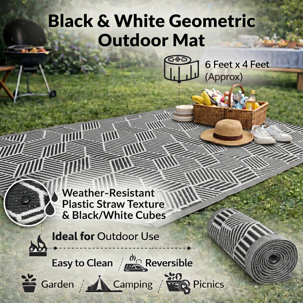 Bliss & Beyond Polypropylene Printed Rug and Door Mat (Size 180x1 cm) - White_8377429_2