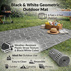 Bliss & Beyond Polypropylene Printed Rug and Door Mat (Size 180x1 cm) - White_8377429_2