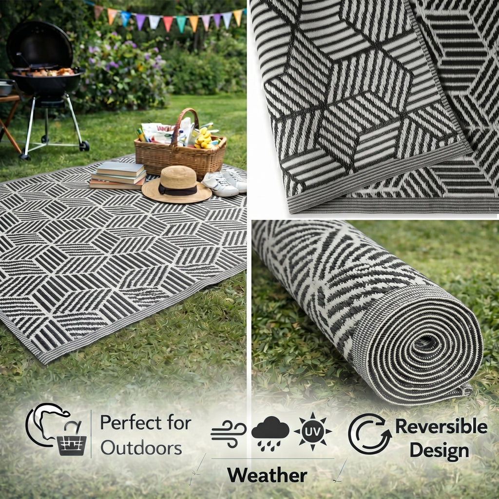Bliss & Beyond Polypropylene Printed Rug and Door Mat (Size 180x1 cm) - White_8377429_3