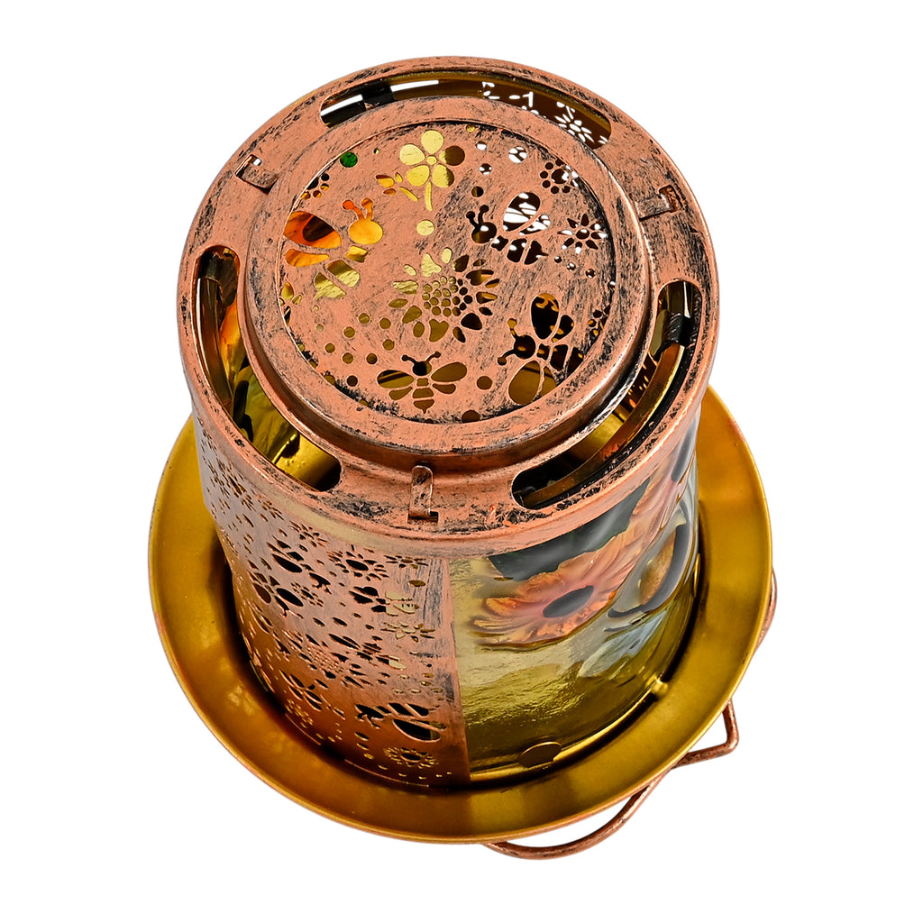 Solar Powered Bee and Sunflower Garden Lantern (14 x 14 x 26 cm) - Multi Colour_8377525_4