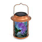 Solar Powered Bird and flower Garden Lantern (14 x 14 x 26 cm) - Multi Colour_8377527