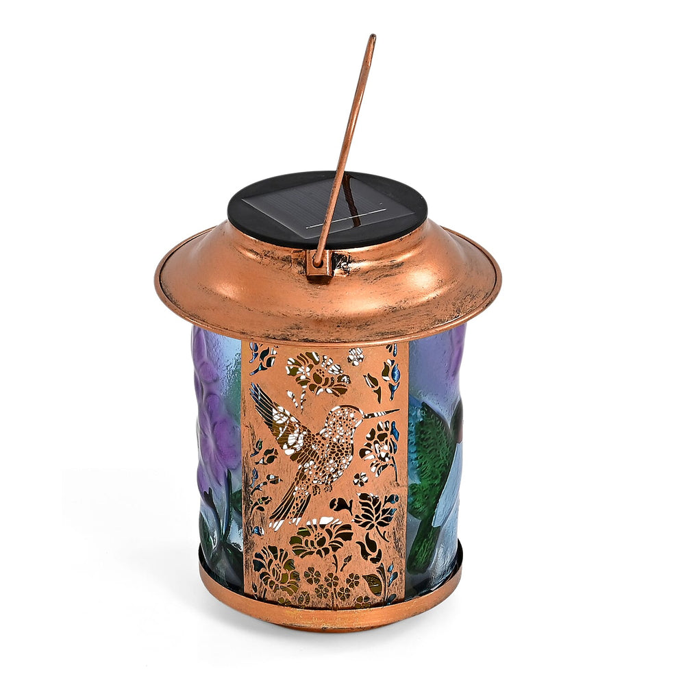 Solar Powered Bird and flower Garden Lantern (14 x 14 x 26 cm) - Multi Colour_8377527_2