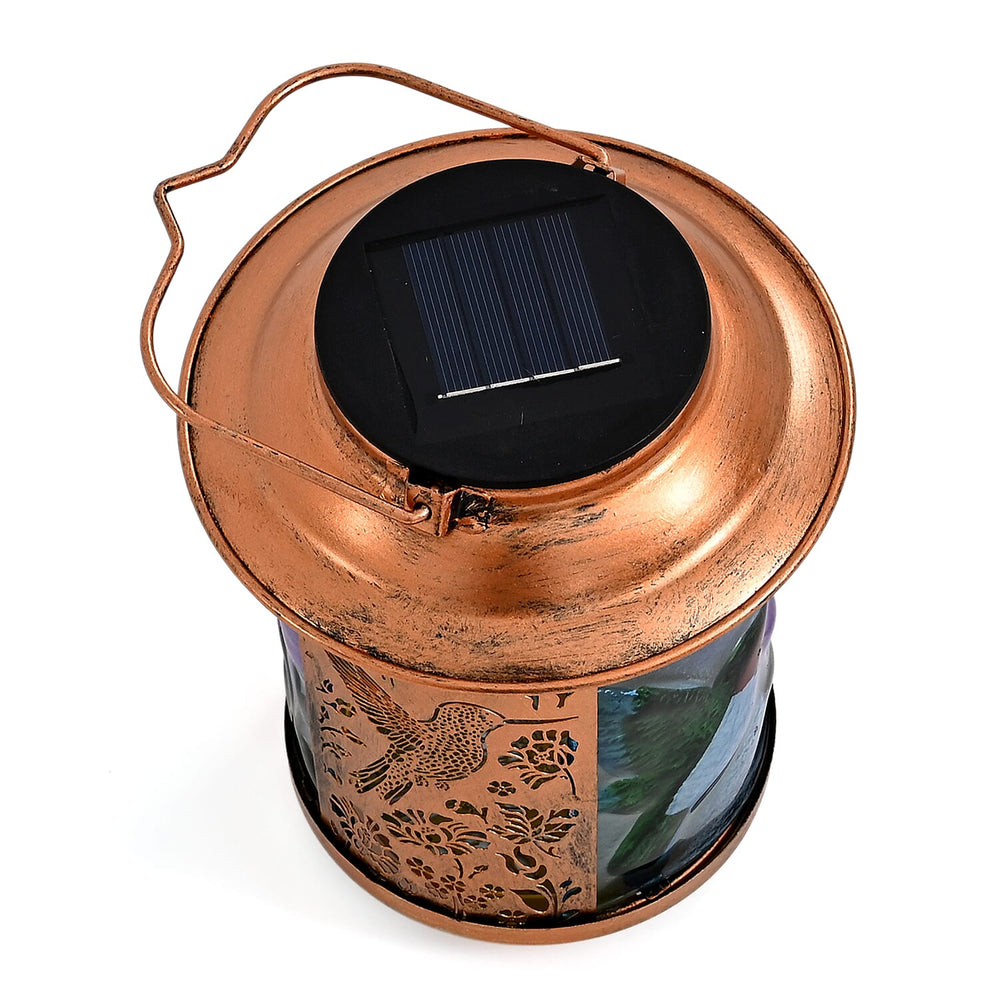 Solar Powered Bird and flower Garden Lantern (14 x 14 x 26 cm) - Multi Colour_8377527_3