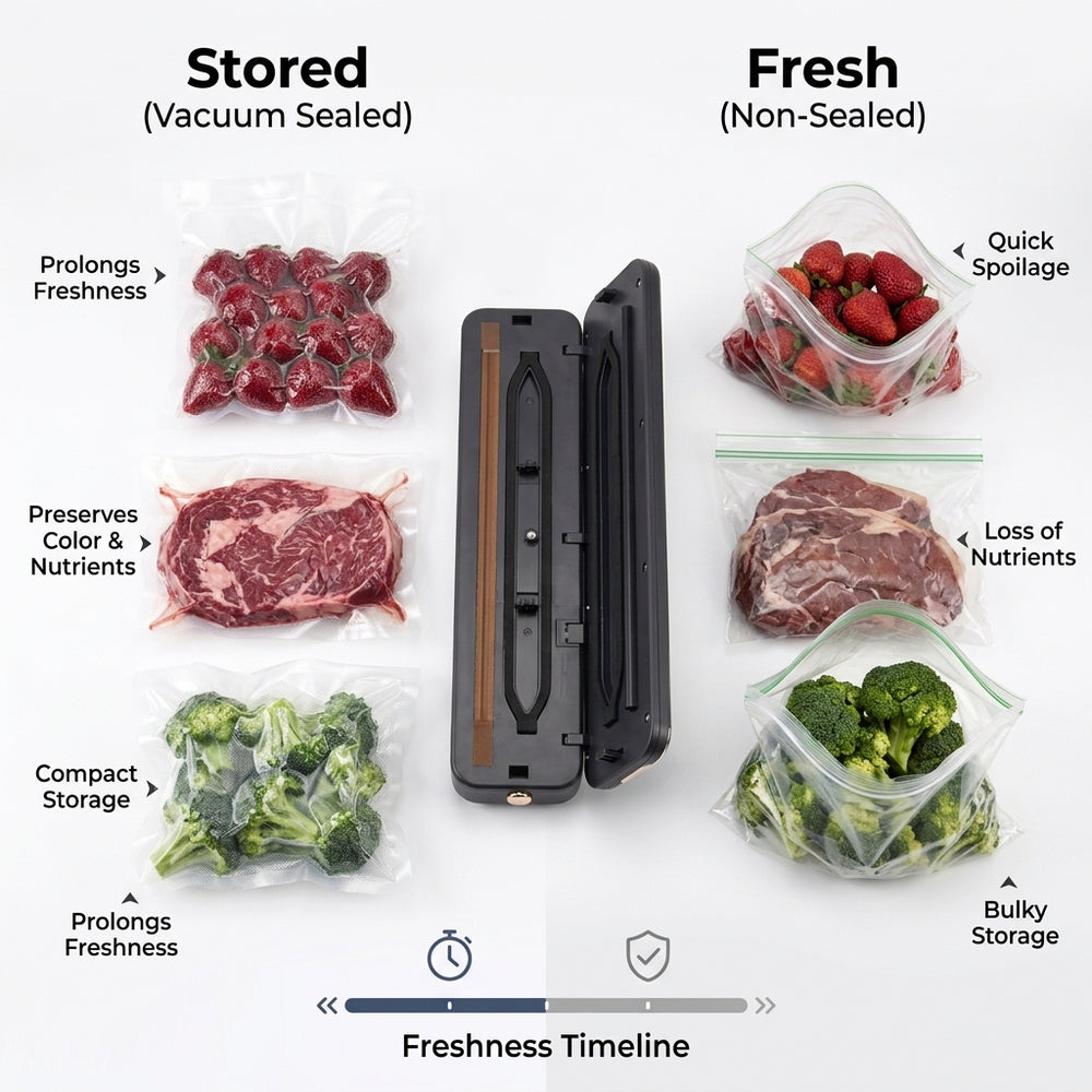 Rechargeable Wireless Vacuum Sealing Machine (1500 mAh) with 10 Bags - Black_8377866_4