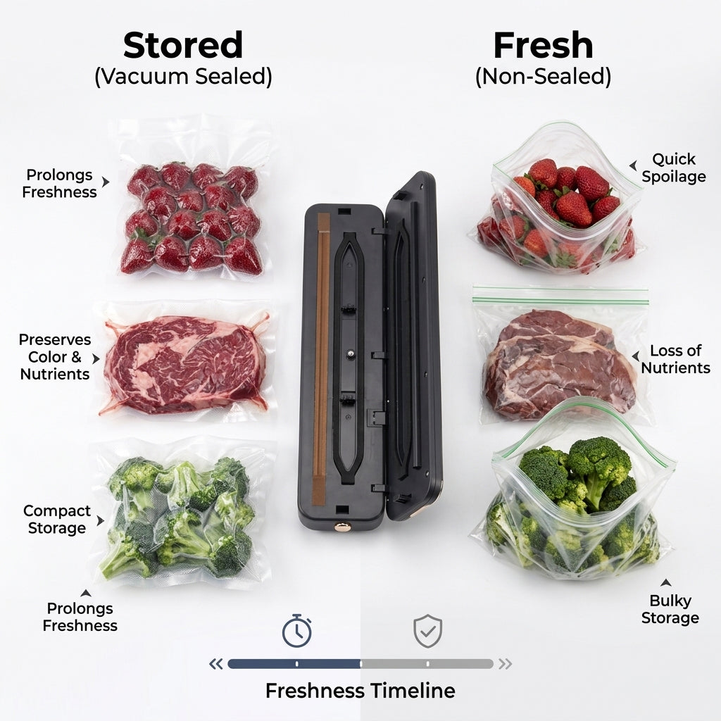 Rechargeable Wireless Vacuum Sealing Machine (1500 mAh) with 10 Bags - Black_8377866_4