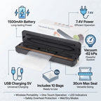 Rechargeable Wireless Vacuum Sealing Machine (1500 mAh) with 10 Bags - Black_8377866_5