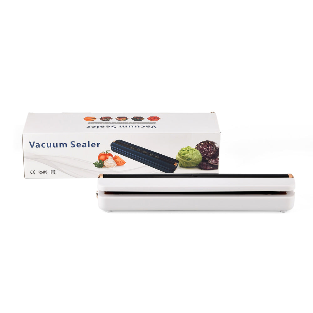 Rechargeable Wireless Vacuum Sealing Machine (1500 mAh) with 10 Bags - White_8377868