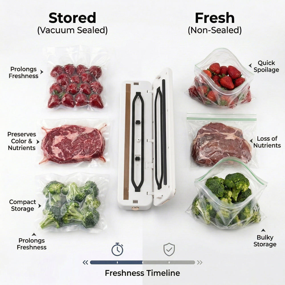 Rechargeable Wireless Vacuum Sealing Machine (1500 mAh) with 10 Bags - White_8377868_4