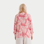 & Maisi Womens Printed V-Neck Cardigan (Size L/XL, 16-22) - Pink & Light Rose Red_8379415_1