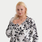 & Maisi Womens Printed V-Neck Cardigan (Size S/M, 8-14) - White & Black_8379424_4