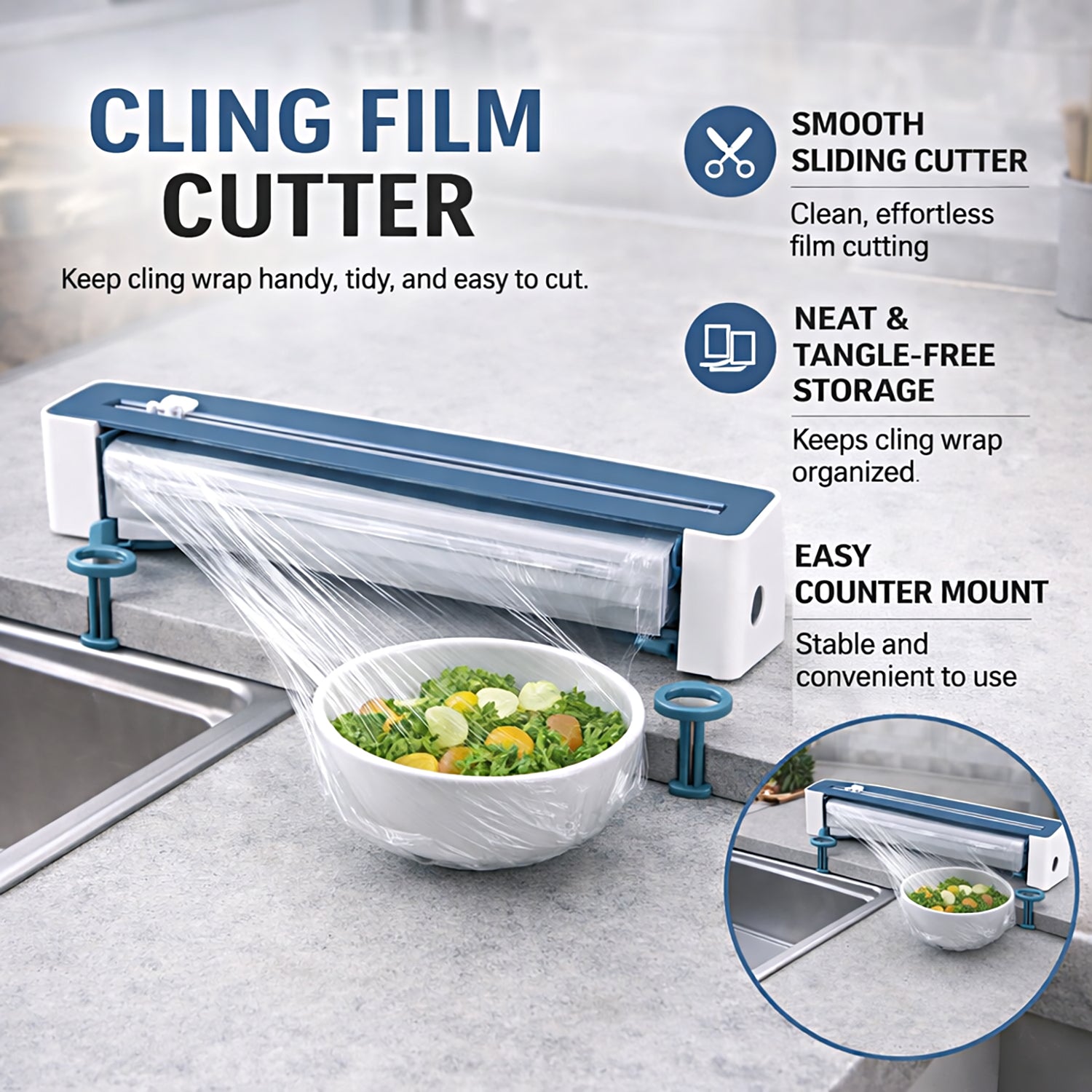 Kitchen Gadget (Size 36x5 ) - Blue & Black_8380256_2