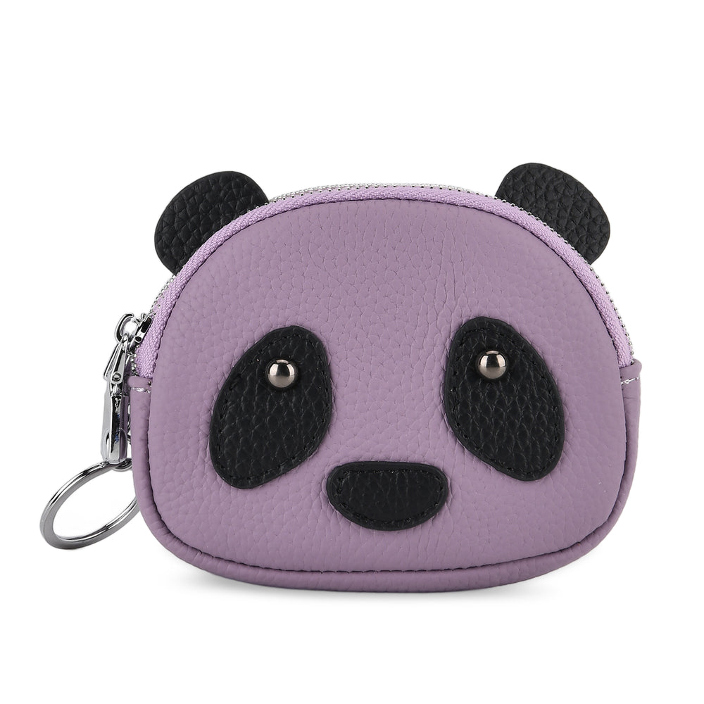 Genuine Leather Panda Pattern Wallet - Purple_8411773