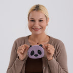 Genuine Leather Panda Pattern Wallet - Purple_8411773_2