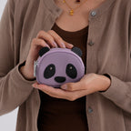 Genuine Leather Panda Pattern Wallet - Purple_8411773_3