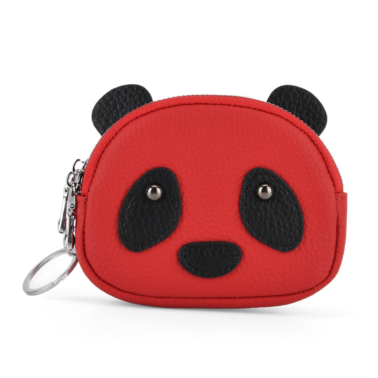 Genuine Leather Panda Pattern Wallet - Red_8411774