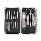 Bliss - Beyond 10 Piece Stainless Steel Embossed Manicure Set - Blue