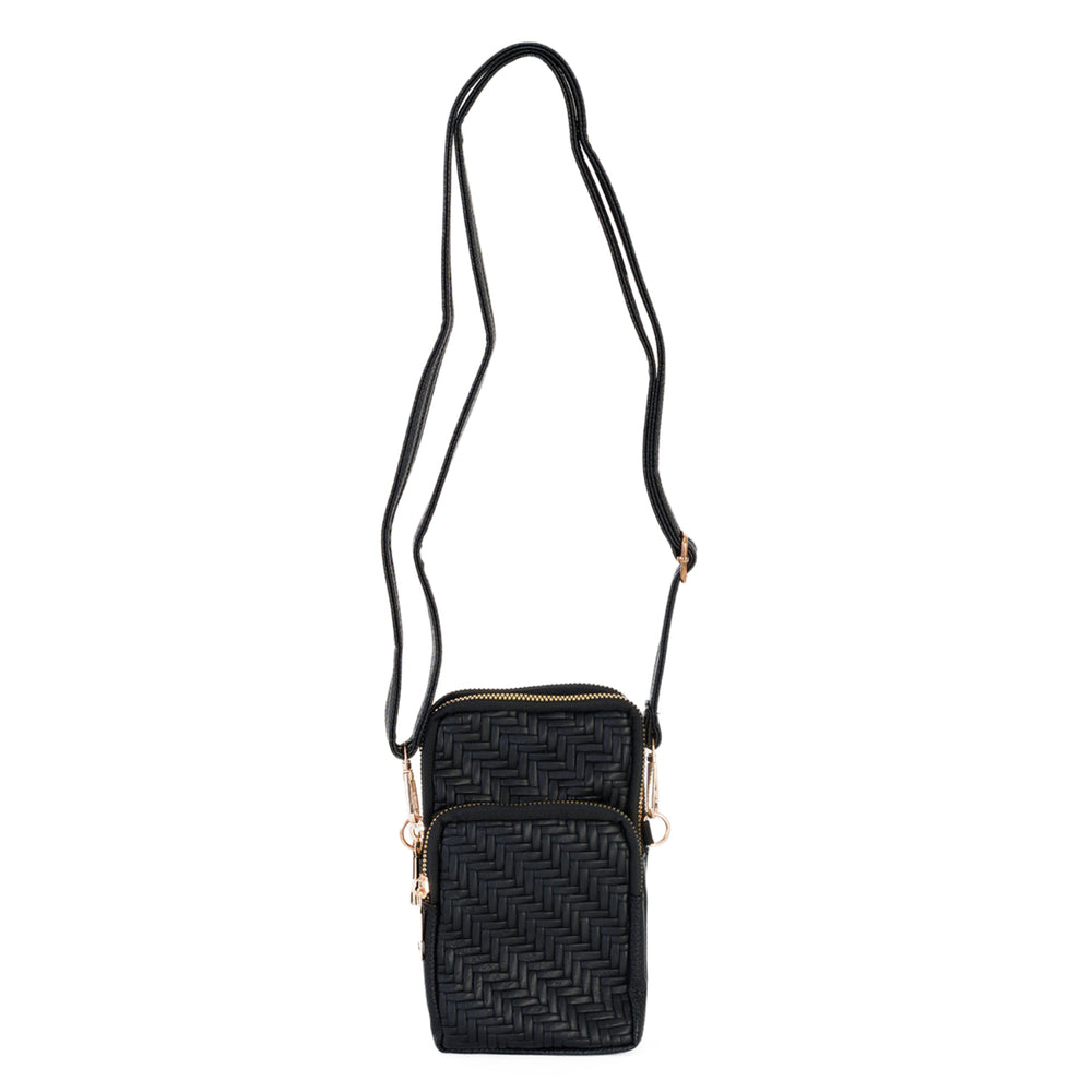 Vertical Crossbody Phone Bag with Shoulder Strap - Black_8412451_1