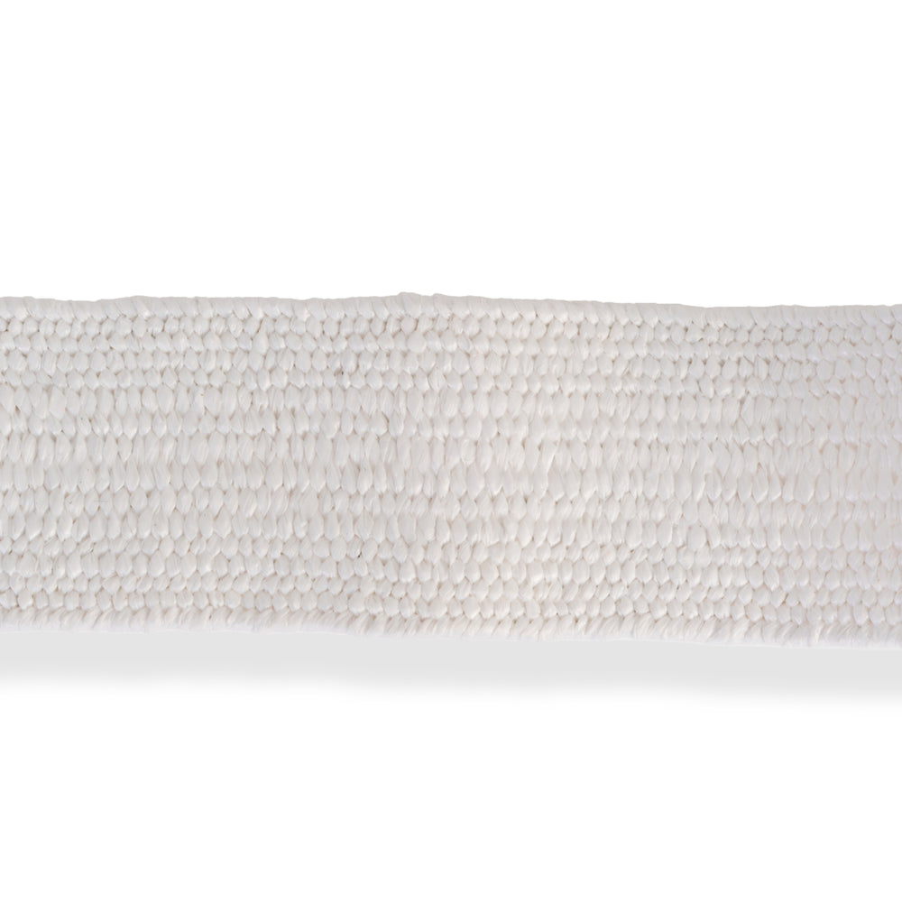 Elasticated Stretch Waist Belt with Round Wooden Buckle (105 cm) - White_8412547_2