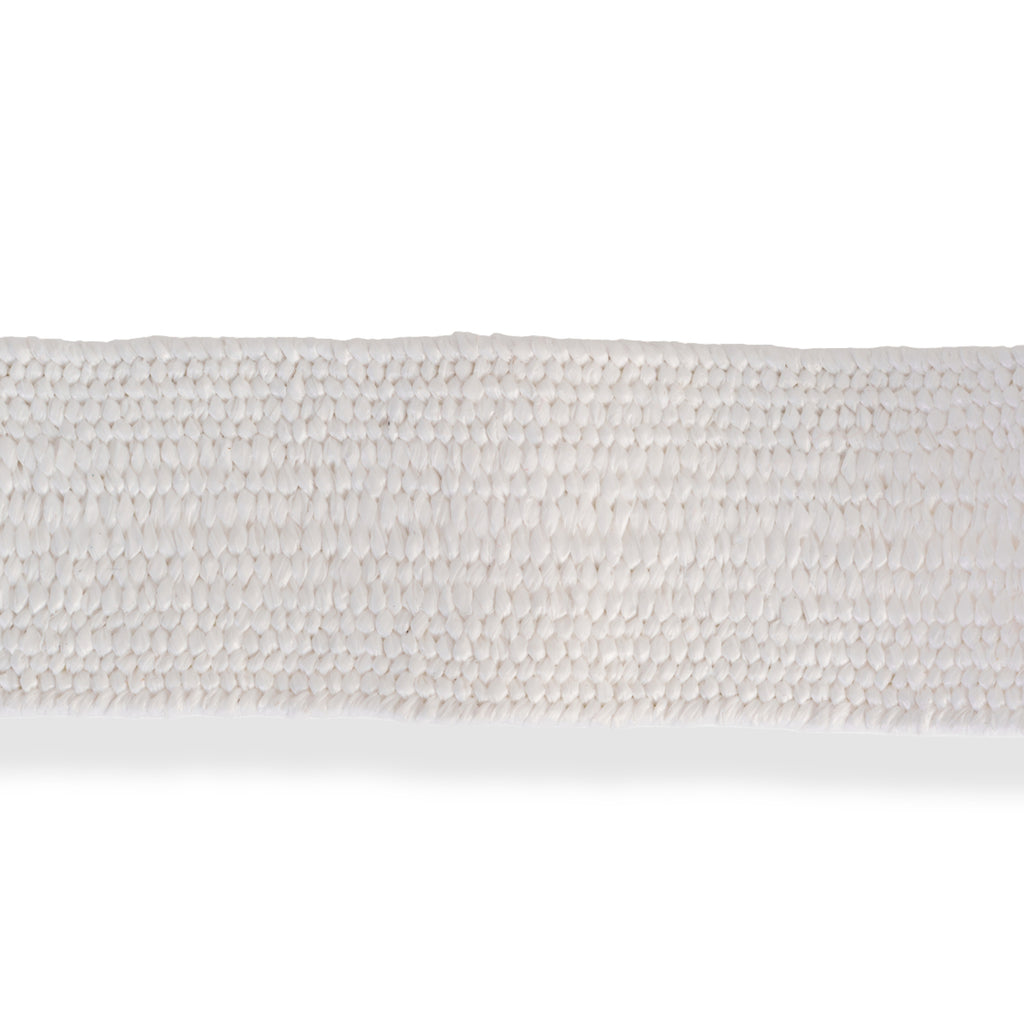 Elasticated Stretch Waist Belt with Round Wooden Buckle (105 cm) - White_8412547_2