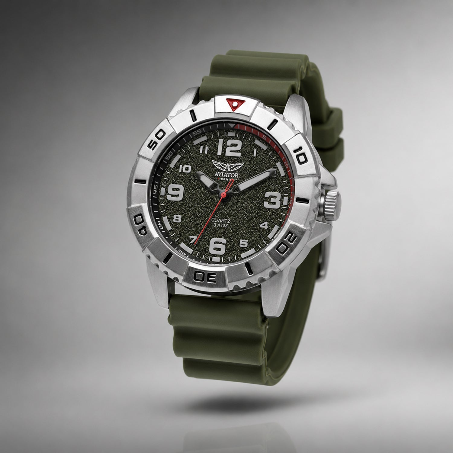 Aviator Quartz Mens Watch in Stainless Steel - Black_8412615