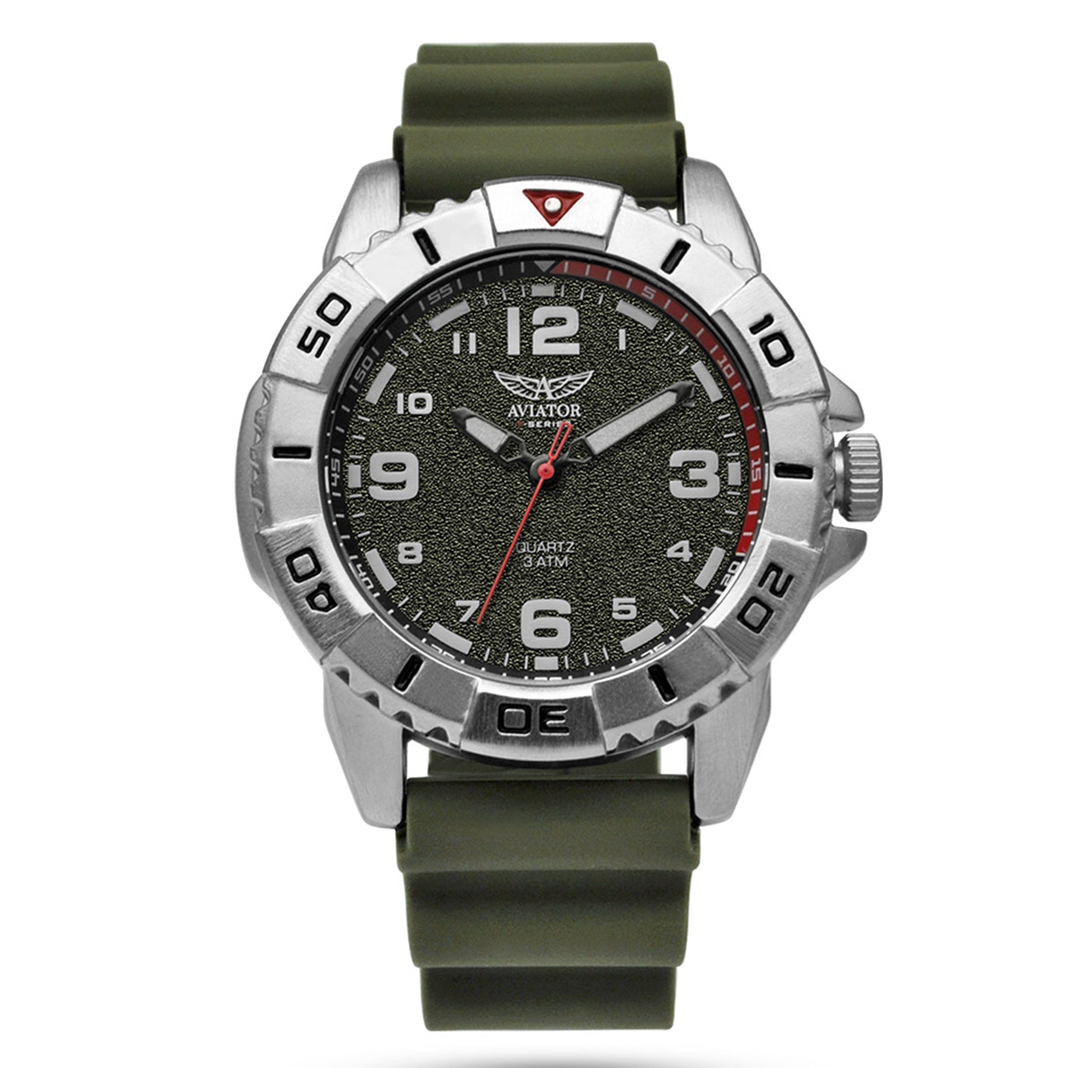 Aviator Quartz Mens Watch in Stainless Steel - Black_8412615_2