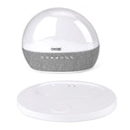 Wireless White Noise Sleep Aid Hub - Wireless Charging, Surround Sound Speakers, RGB Light Feature, FM Radio, Alarm Clock - White