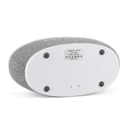 Wireless White Noise Sleep Aid Hub - Wireless Charging, Surround Sound Speakers, RGB Light Feature, FM Radio, Alarm Clock - White