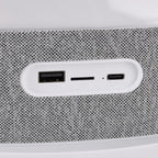 Wireless White Noise Sleep Aid Hub - Wireless Charging, Surround Sound Speakers, RGB Light Feature, FM Radio, Alarm Clock - White