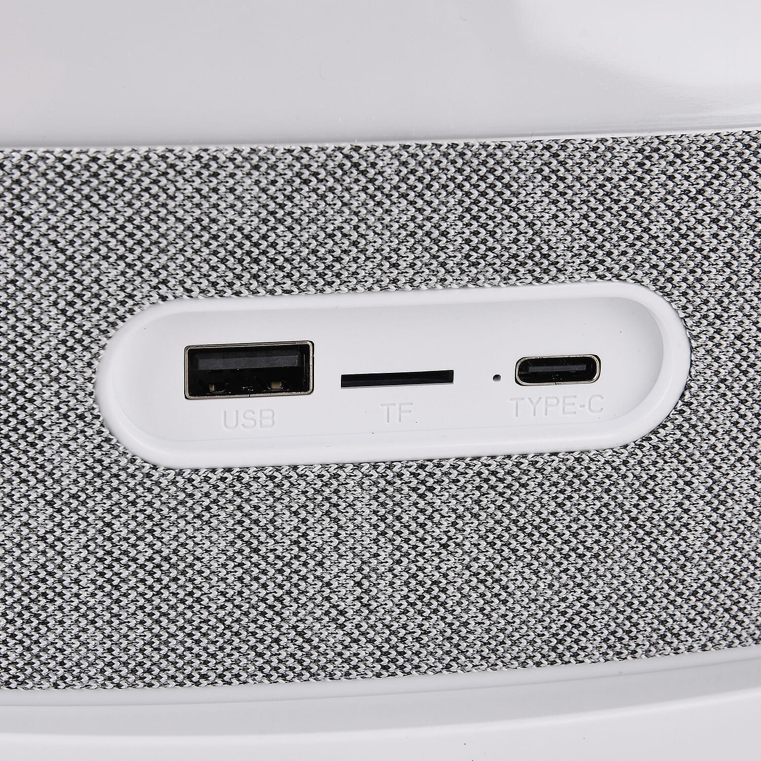 Wireless White Noise Sleep Aid Hub - Wireless Charging, Surround Sound Speakers, RGB Light Feature, FM Radio, Alarm Clock - White