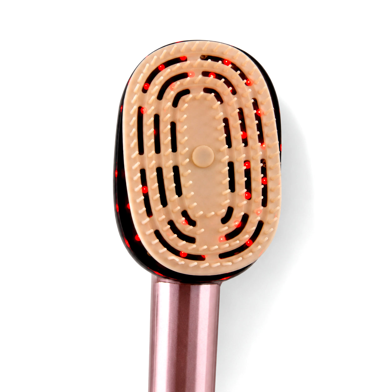 Beauluxe Electric Scalp Massager Hair Brush with LED Red & Blue Light Therapy - Pink_8413380