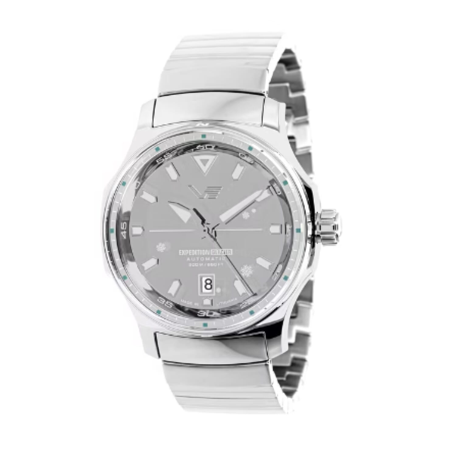 WORLD WIDE LAUNCH - VOSTOK EUROPE Expedition Glacier Automatic NH35 200M WR Silver Dial Mens Watch with Silver Stainless Steel Bracelet Strap
