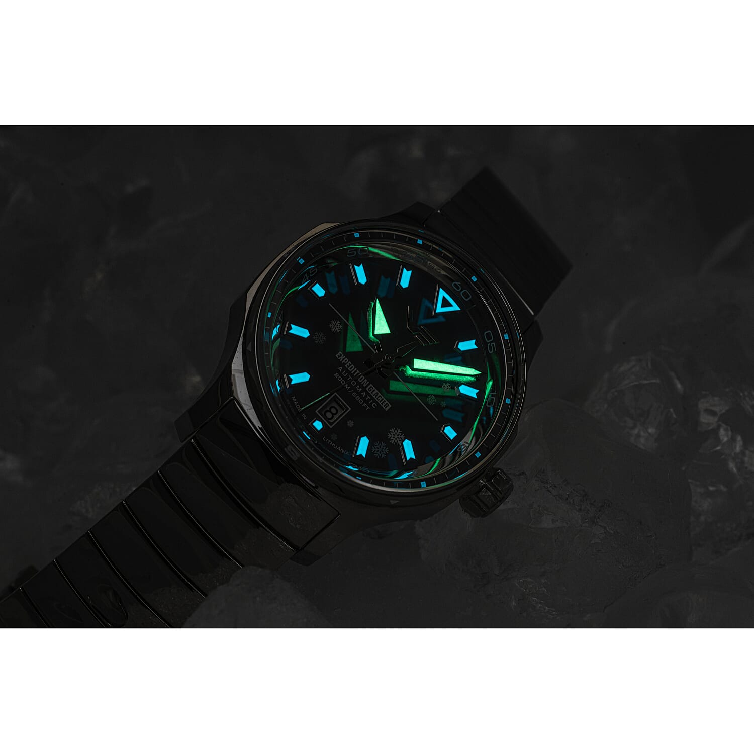 WORLD WIDE LAUNCH - VOSTOK EUROPE Expedition Glacier Automatic NH35 200M WR Silver Dial Mens Watch with Silver Stainless Steel Bracelet Strap