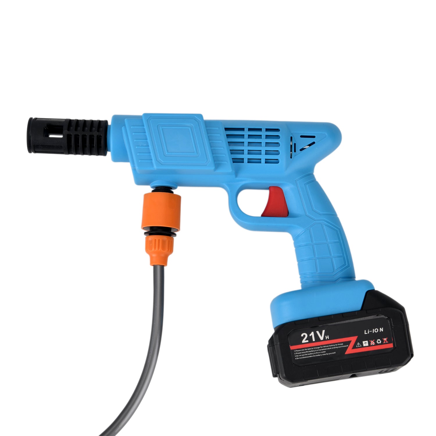 Cordless High-Power Pressure Washer - 260W Portable Jet Wash with 2x 6000mAh Batteries, 5m Hose & Foam Pot Cleaning Kit - Blue_8414570